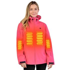 Heated Jacket For Women, ANTARCTICA GEAR Winter Coat With 12V 16000mAh Battery Pack, Soft Shell Heating Hood Jacket (Color: pink, size: M)