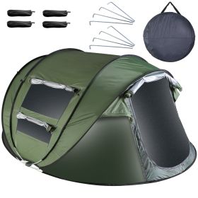 Pop Up Tent Automatic Setup Camping Tent Waterproof Instant Setup Tent with 4 Mosquito Net Windows Carrying Bag for Hiking Climbing Adventure Fishing (Type: Green_5_8Person_Standard)